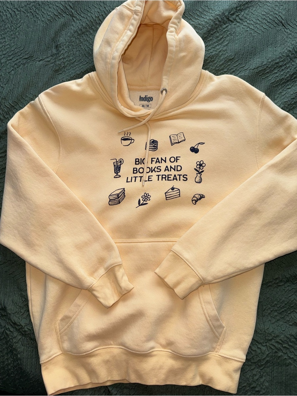 Indigo Yellow "Big Fan of Books and Little Treats" Graphic Hoodie